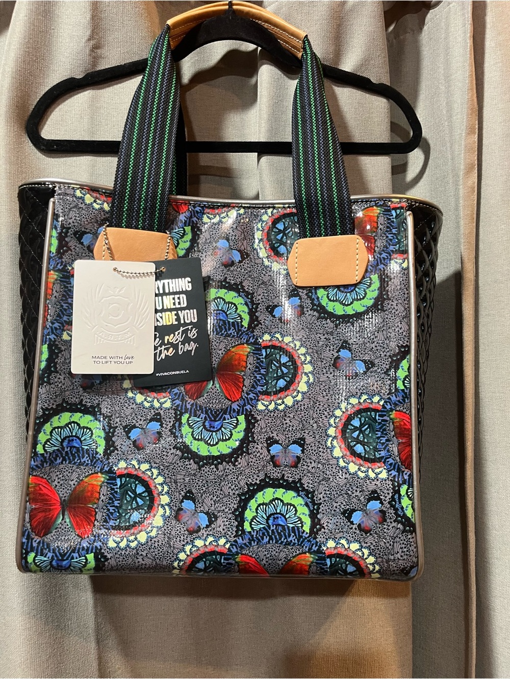 NEW - Colorful Butterfly-Print Tote Bag by Consuela. Jessi